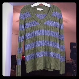 *LOFT* Green and Grey Sweater